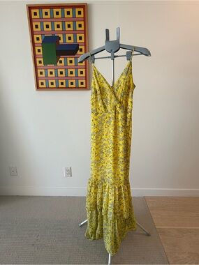 banana republic printed mesh maxi dress yellow roses 817760002 Linen Sweetheart Maxi Dress
